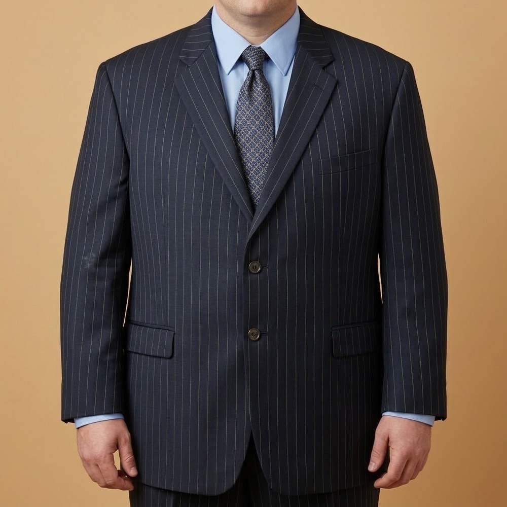 Lauren Ralph Lauren Men's Wool Pinstripe‎ Blazer Gray 2-Button Size 42R